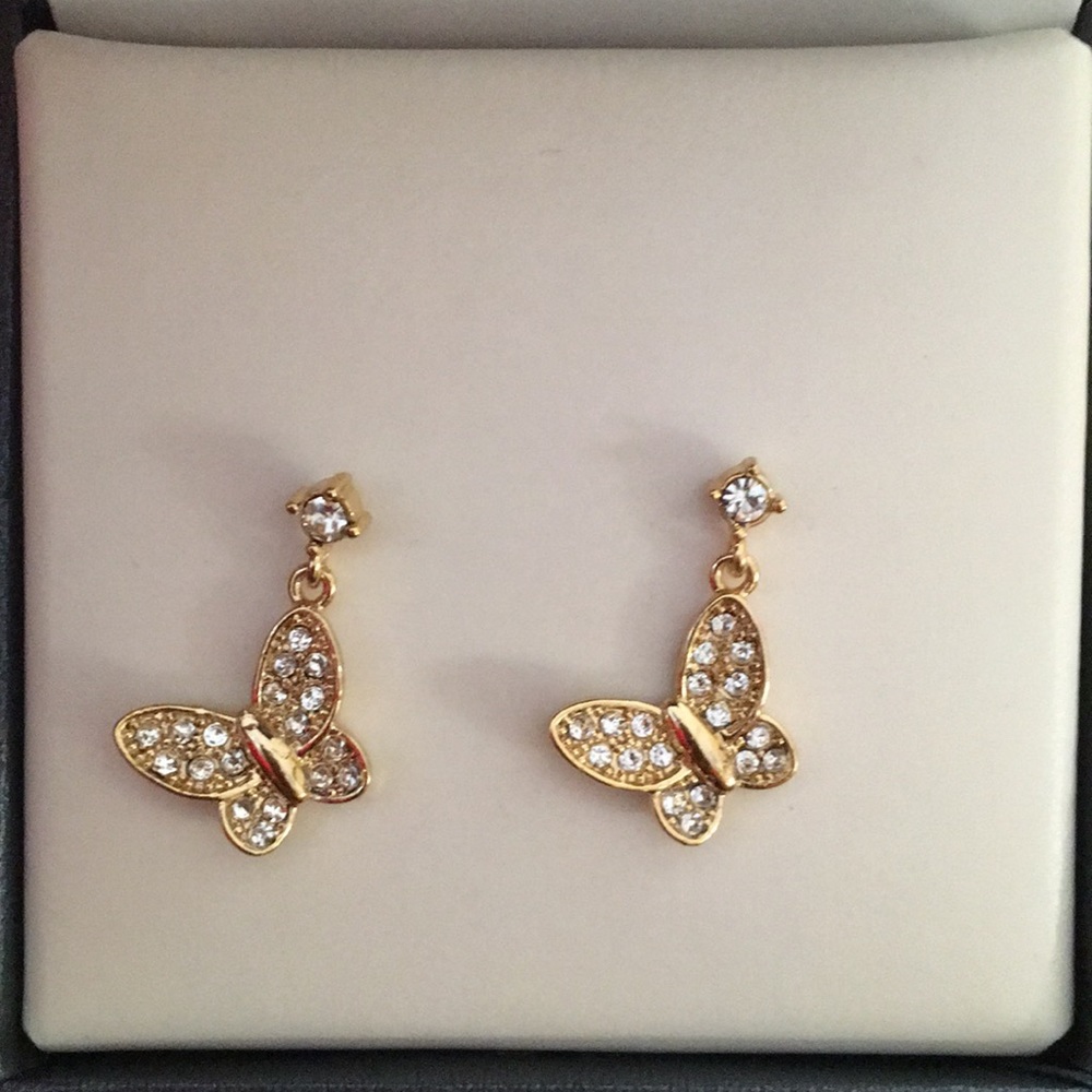 Gold butterfly earrings